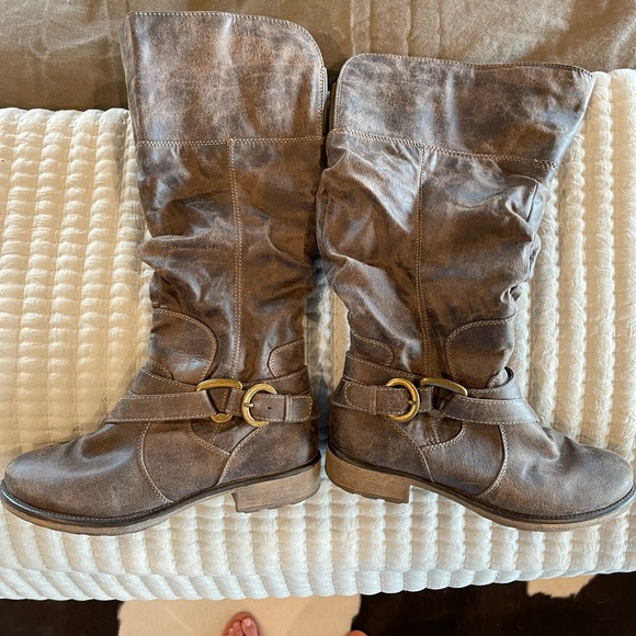 BARE TRAPS KNEE BOOTS DARK BROWN SIZE 7.5 - Picture 6 of 8